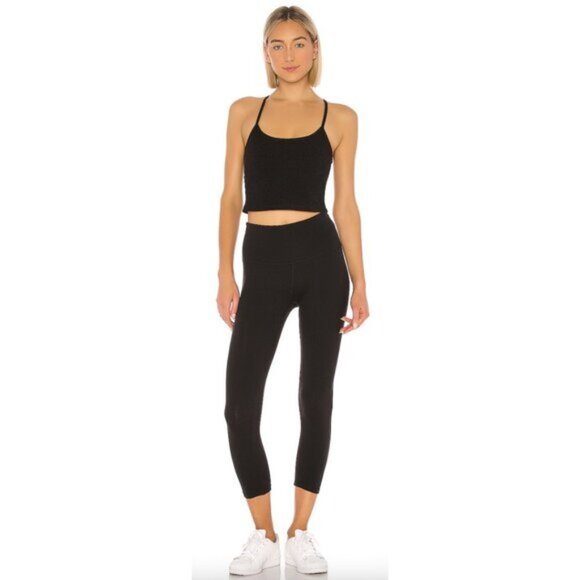 BEYOND YOGA Spacedye Slim Racerback Cropped Tank in Darkest Night Size Medium - Picture 10 of 10